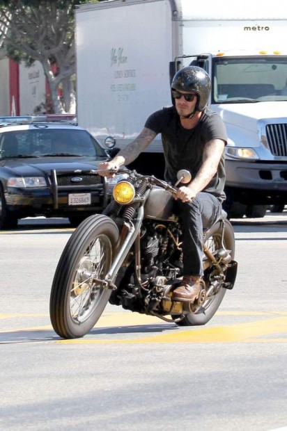 David Beckham Hurt his Super Vintage 93 'Knuckle motorcycle