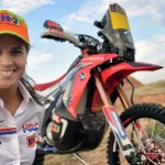 Laia Sanz HRC Honda Rider in the Dakar 2015